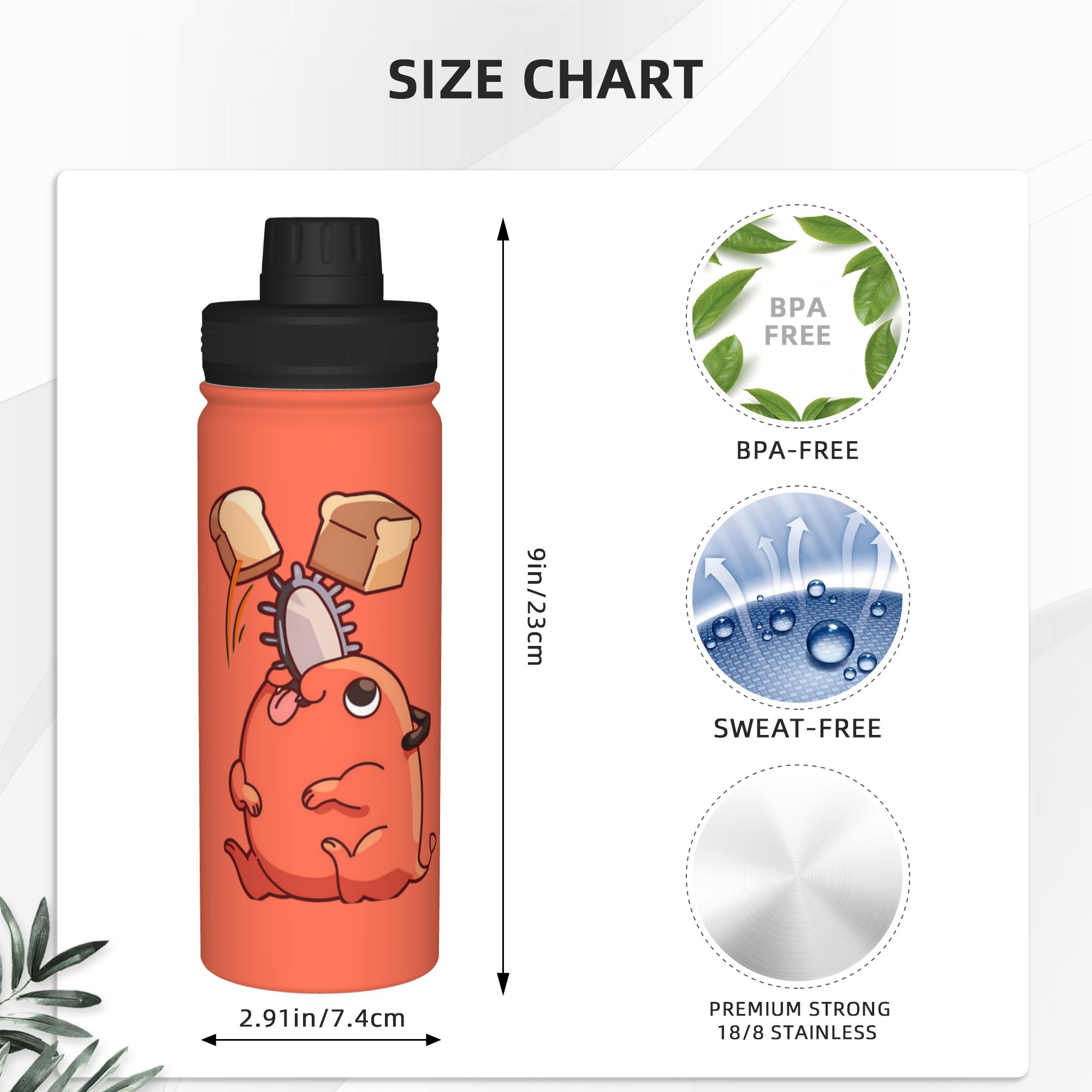 Chainsawmans Anime 18OZ Sports - Sports Water Bottle Insulated ulasan dan harga